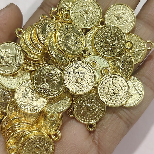 Acrylic Golden coin charm