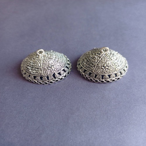 Silver oxidised jhumka 11