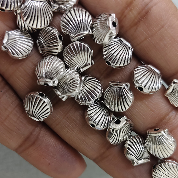 Oxidised Pearl Shell Charm Bead