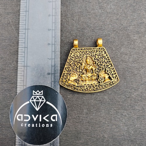 oxidised golden shiva pendant 