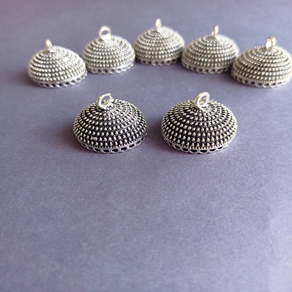 Silver oxidised jhumka 13