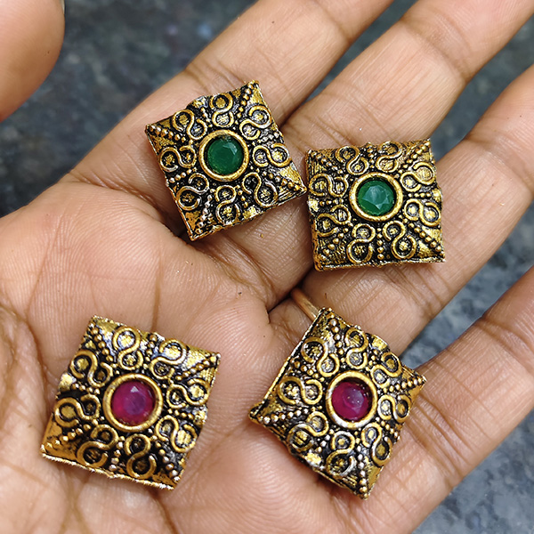 Kundan Square victoria Beads golden