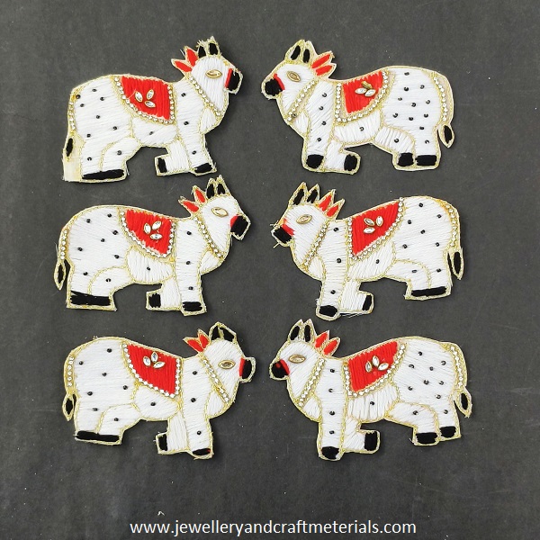 embroidered cow patch