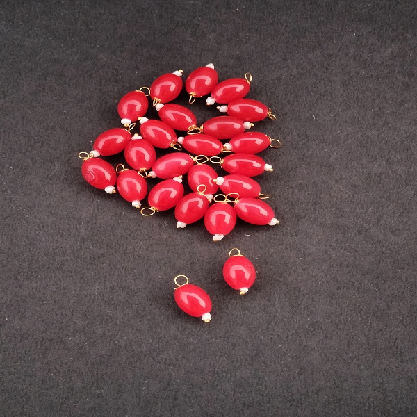 Oval beads Hnaging red
