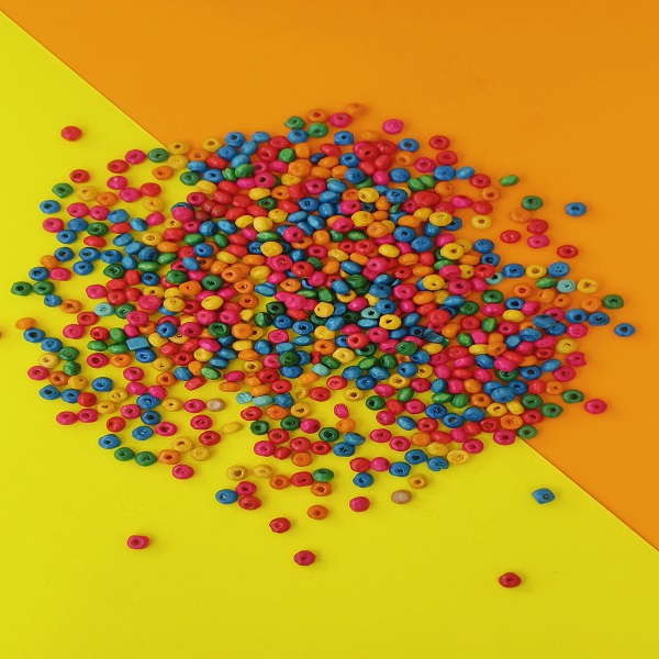 Small Round Multi Color Wooden 4mm