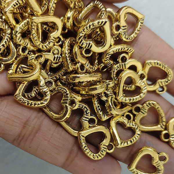 Antique Golden Heart Charm