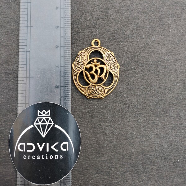 oxidised golden om pendant