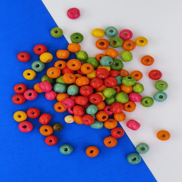 6mm Round Wooden Beads Multicolour