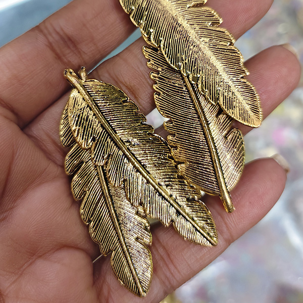  Banana Leaf Metal Pendant 