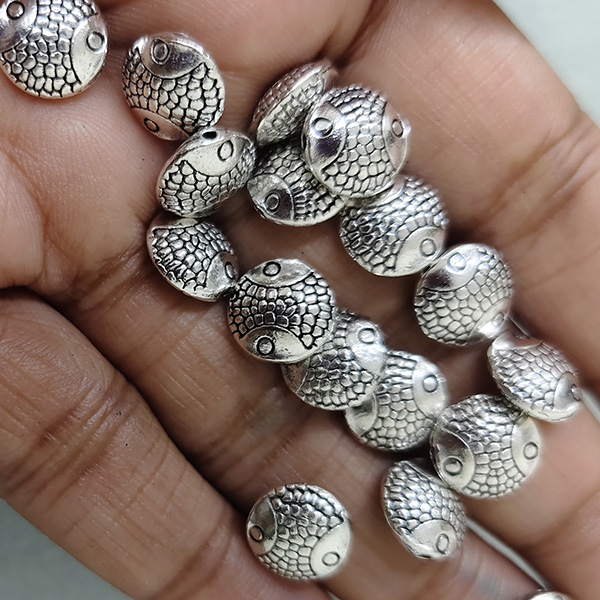 Circle Fish Oxidised Bead