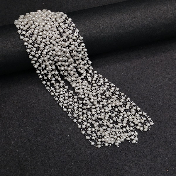 Pearl link silver chain