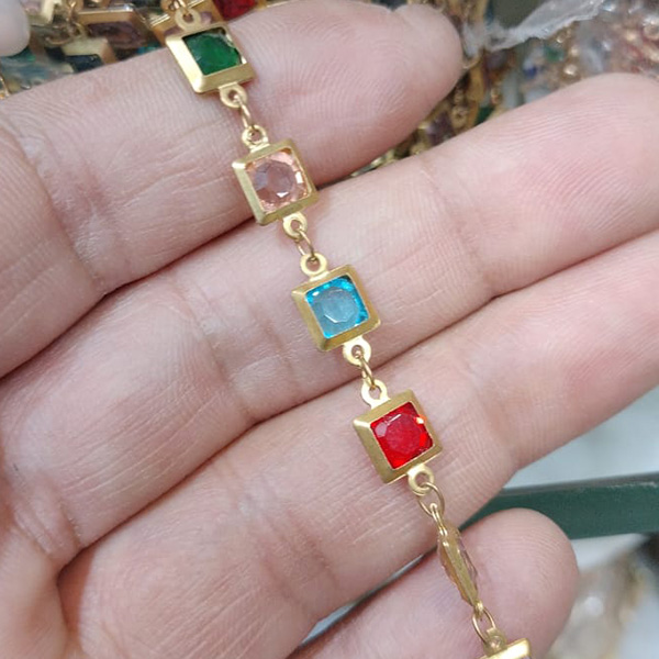 Colorful Square Stone Chain for Bracelets