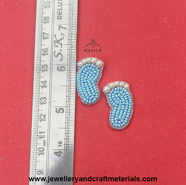 Footprint Beaded Embroidered Patch