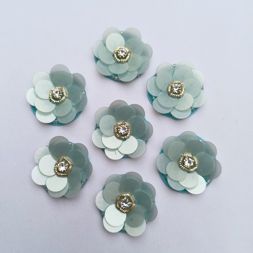 Sky blue embroidered patch for jewellery making 