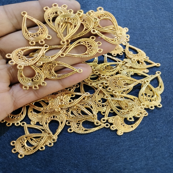 oxidised big size  golden pendant with loops