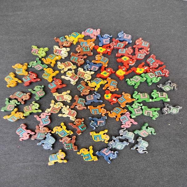 Small Multi Color Wooden Elephant Combo