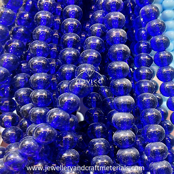Blue Round glass beads 