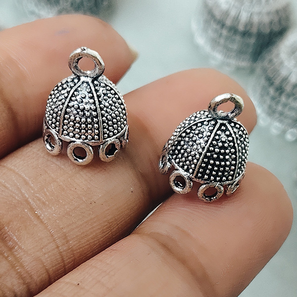 Silver oxidised jhumka 68