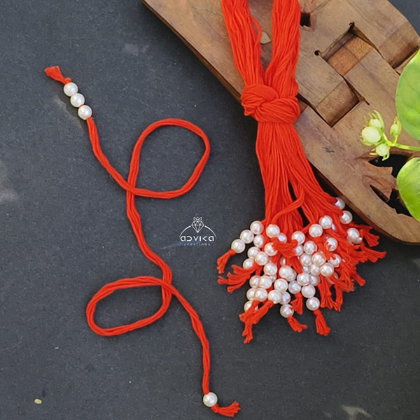 Rakhi Thread with White Pearl 