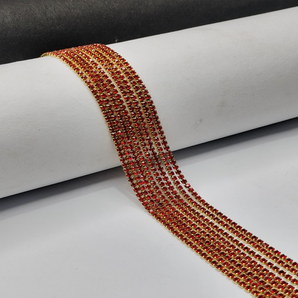 Red Stone chain for jewelry making and embroidery