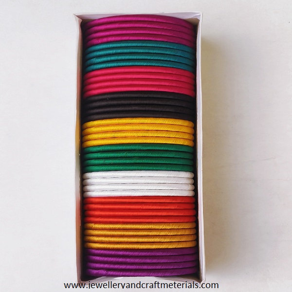 Multicolor Slik thread four-cut bangle base