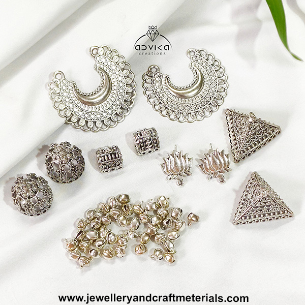 Oxidized charms/jhumka/studd combo 19