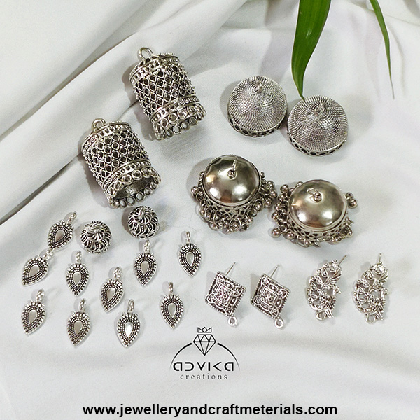 Oxidized charms/jhumka/studd combo 18