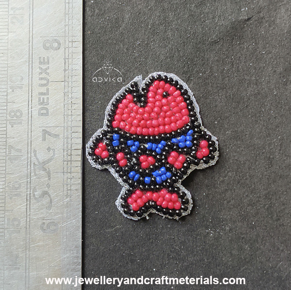 Beaded Embroidered Fish Patch