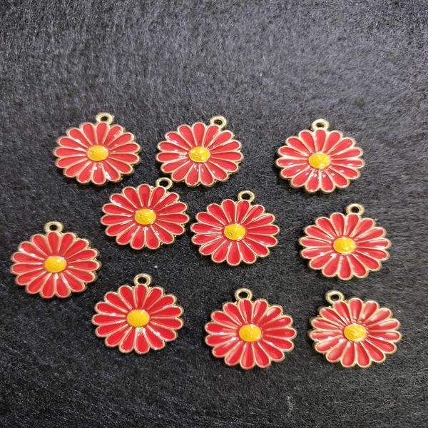 enamel sunflower charm