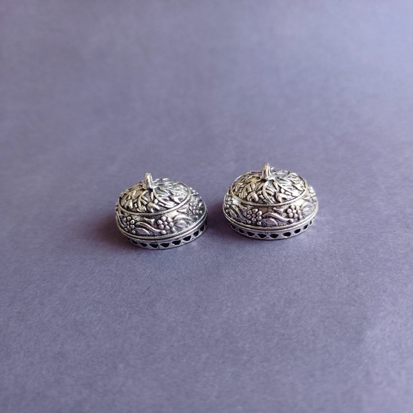 Silver oxidised jhumka 22