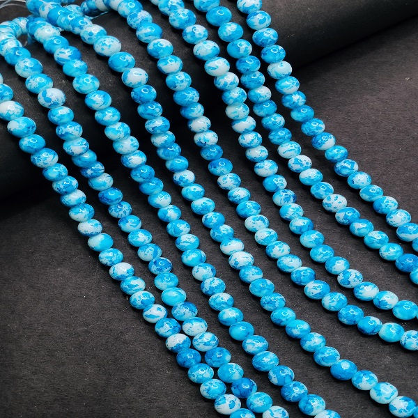 Textured Marbel Beads sky blue 08