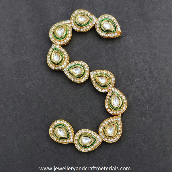 fancy kundan stone connector