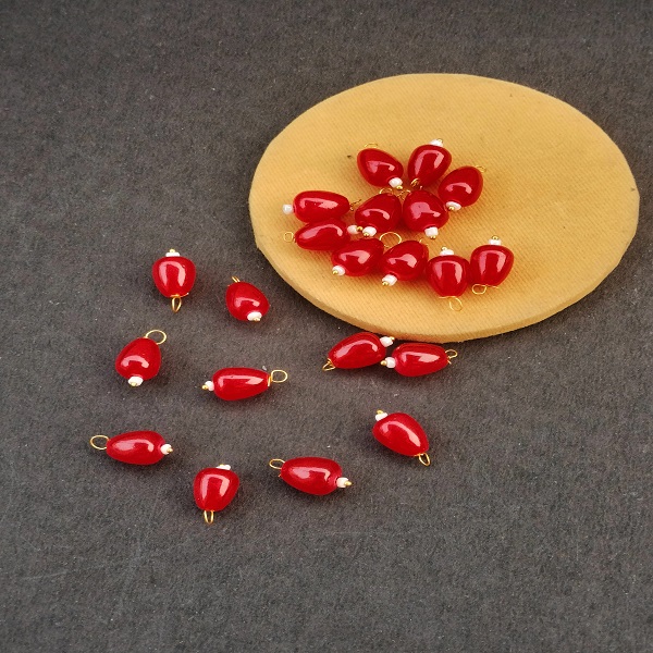 Drop beads Hnaging red