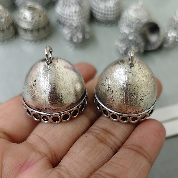 Silver oxidised jhumka 50