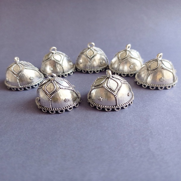 Silver oxidised jhumka 17