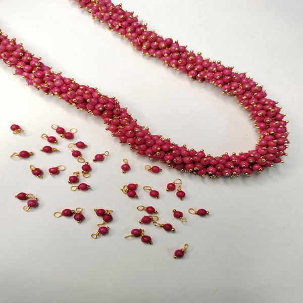 Rani Pink color Spacer Beads Loreals (Jewelry Supply)