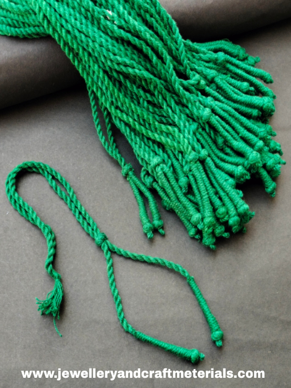 Cotton necklace dori green