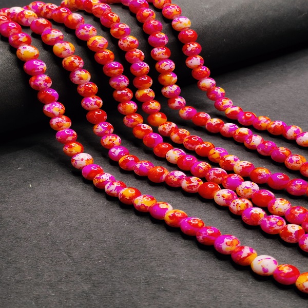 8 mm Colored /Textured Marble Beads 05