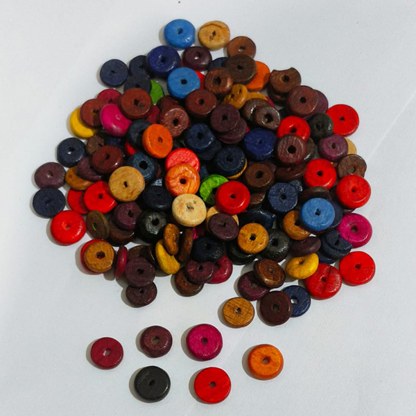 Multicolor Wooden flat Beads
