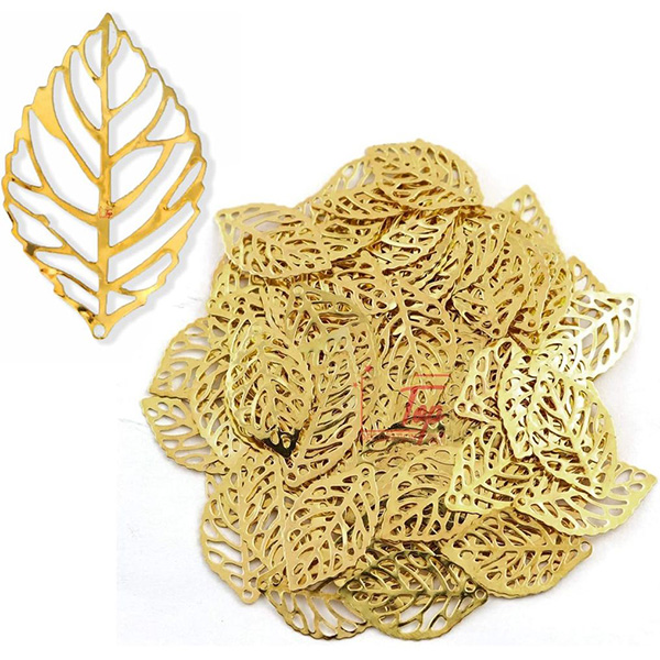 Antique Golden Leaf Charm