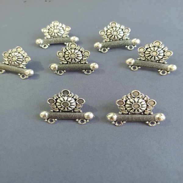 Dubble loop studd silver