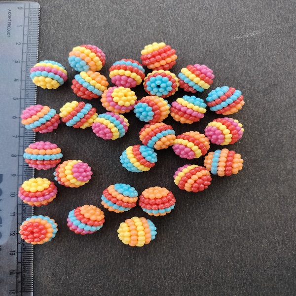 Multicolour Acrylic Round Dotted beads 13MM