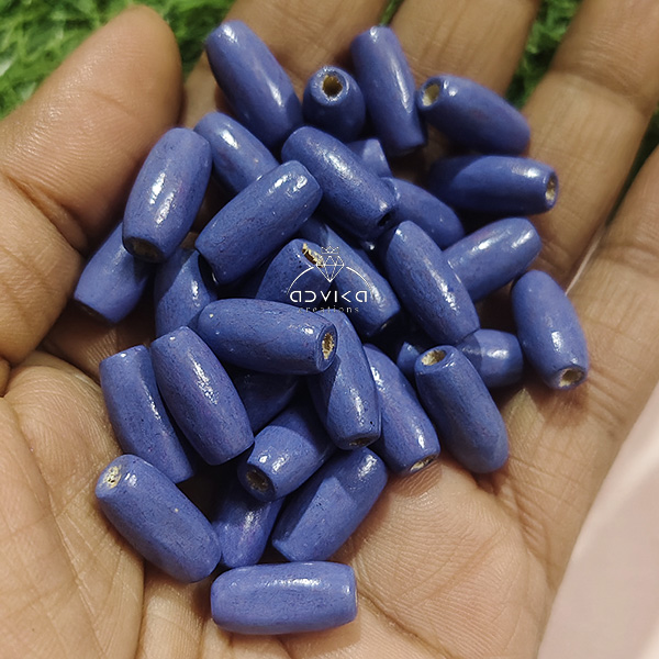 Purple long wooden bead