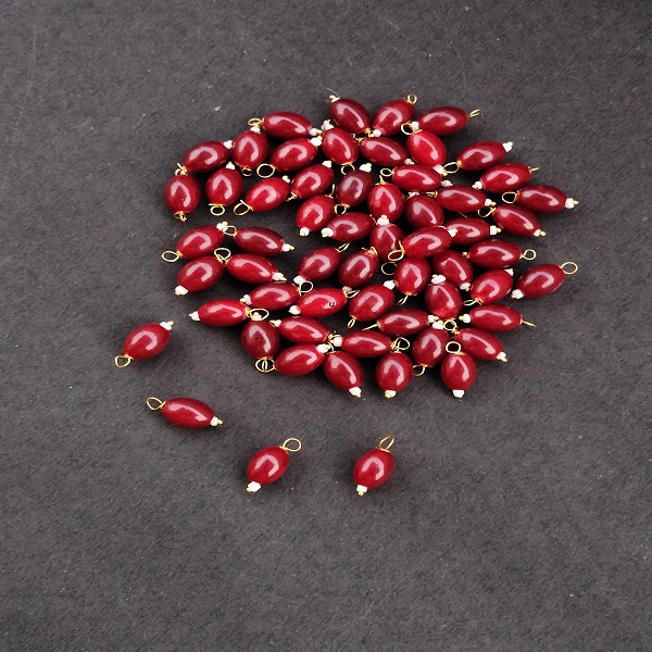 Oval beads Hnaging maroon
