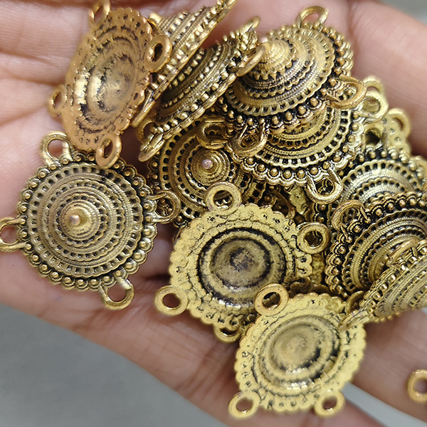 4 Loop Oxidised Gold Connector