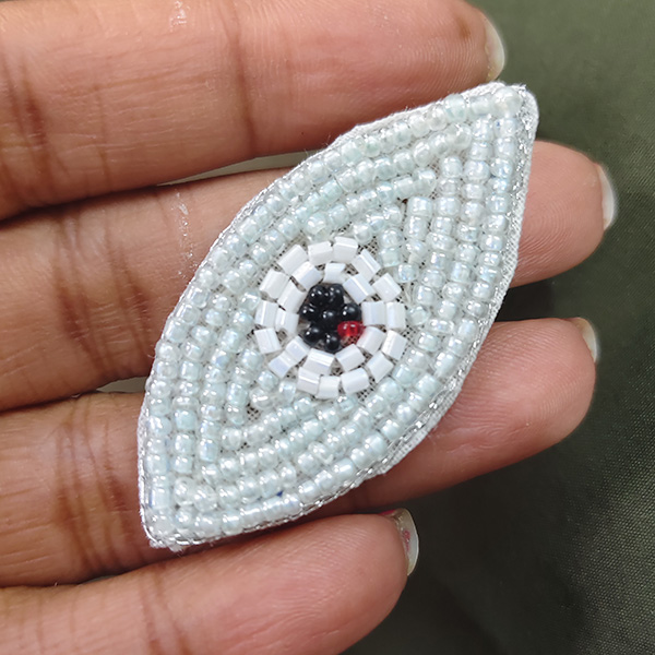 White Evil Eye Embroidered Patch