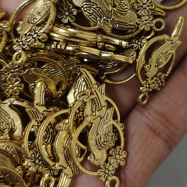 Bird in cage Oxidised Charm