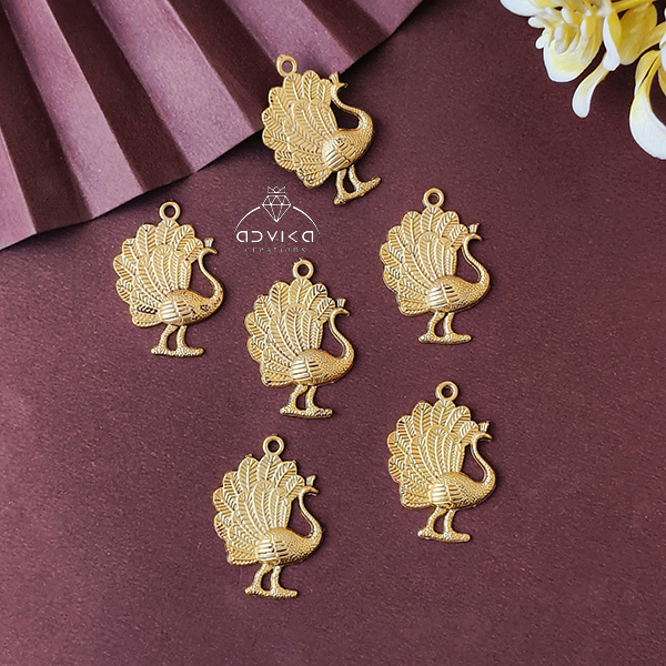 Antique Golden Peacock Charm