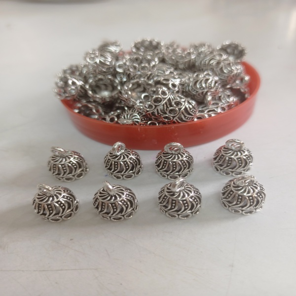 Silver oxidised jhumka 07