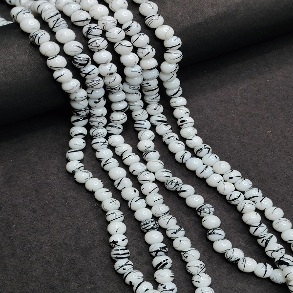 8 mm Colored/Textured Marble Beads 06